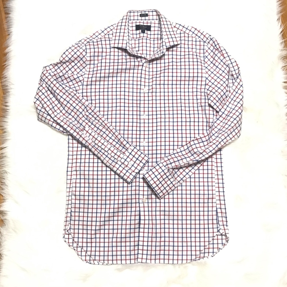 J.Crew Thompson Shirtings Blue Red Classic Shirt